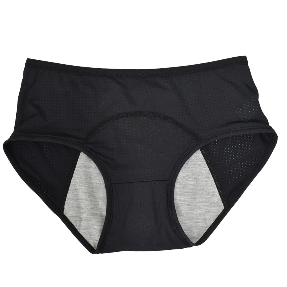 Majtki menstruacyjne jedwabiste z wysokim stanem wodoodporne plus size Niebieski