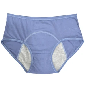 Majtki menstruacyjne jedwabiste z wysokim stanem wodoodporne plus size Szary