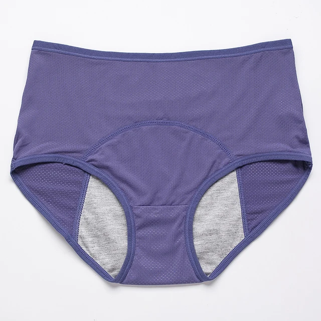 Majtki menstruacyjne wodoodporne plus size L–8XL szczelne bielizna fizjologiczna Błękitny
