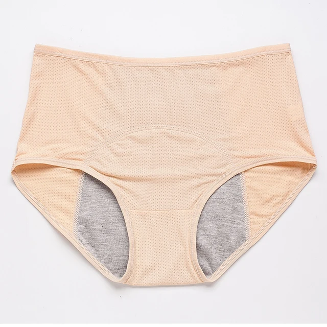Majtki menstruacyjne wodoodporne plus size L–8XL szczelne bielizna fizjologiczna Złoto