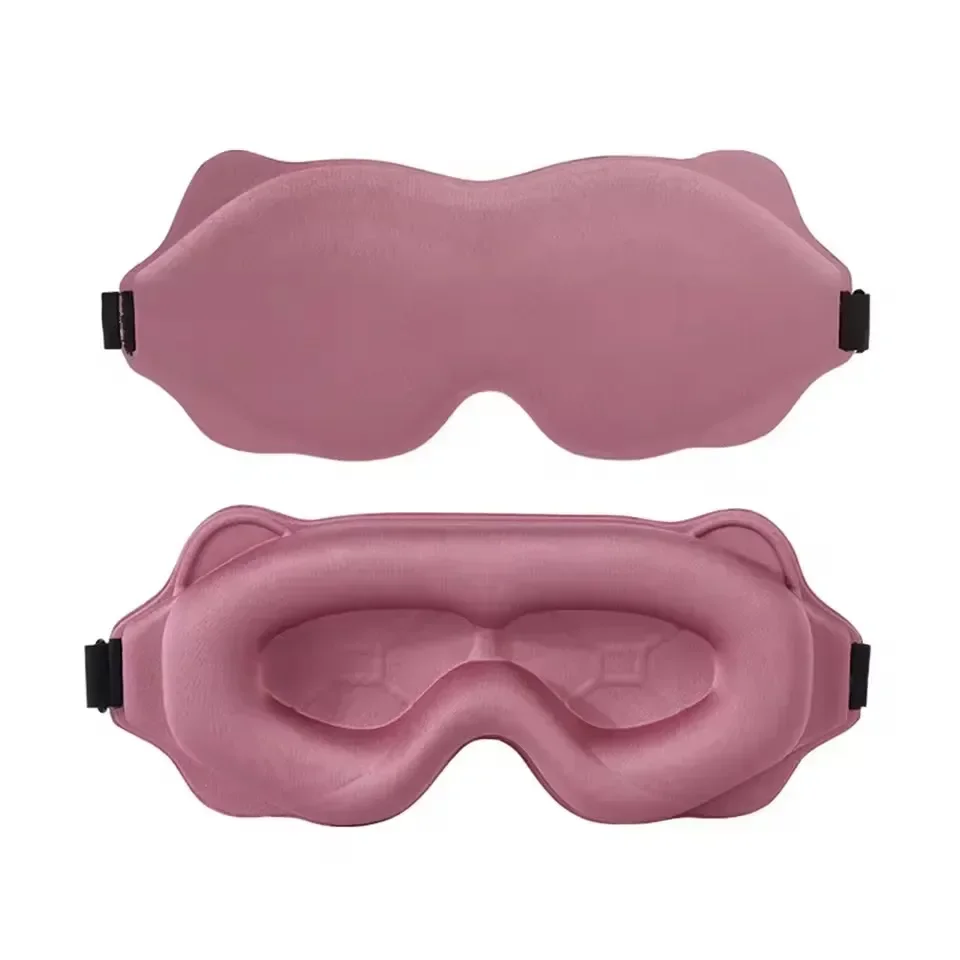 Maska do spania 3D miękka opaska na oczy do podróży Różowy
