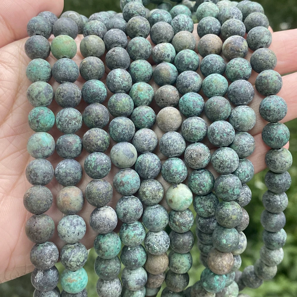Matowe koraliki z kamieni naturalnych — jaspis, amazonit, agat, jadeit, turkus Szary