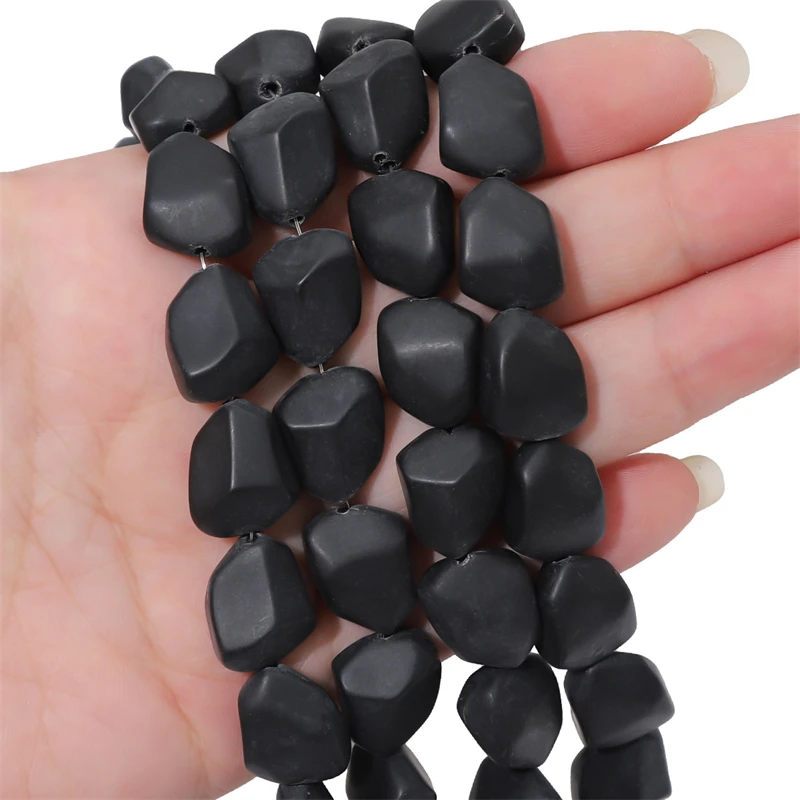 Matowe szklane koraliki w kształcie galaretki — nieregularne 12x15mm Biały