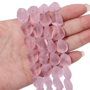 Matowe szklane koraliki w kształcie galaretki — nieregularne 12x15mm Szary