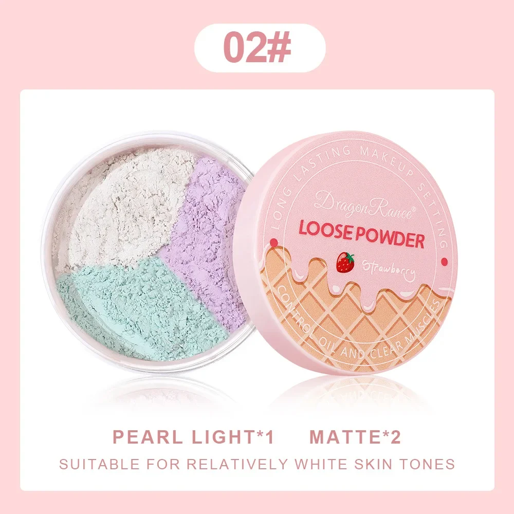 Matowy puder sypki do twarzy z kontrolą sebum - rozświetlający finishing Błękitny