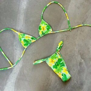 Micro bikini push-up brazylijskie halter strój kąpielowy Szary