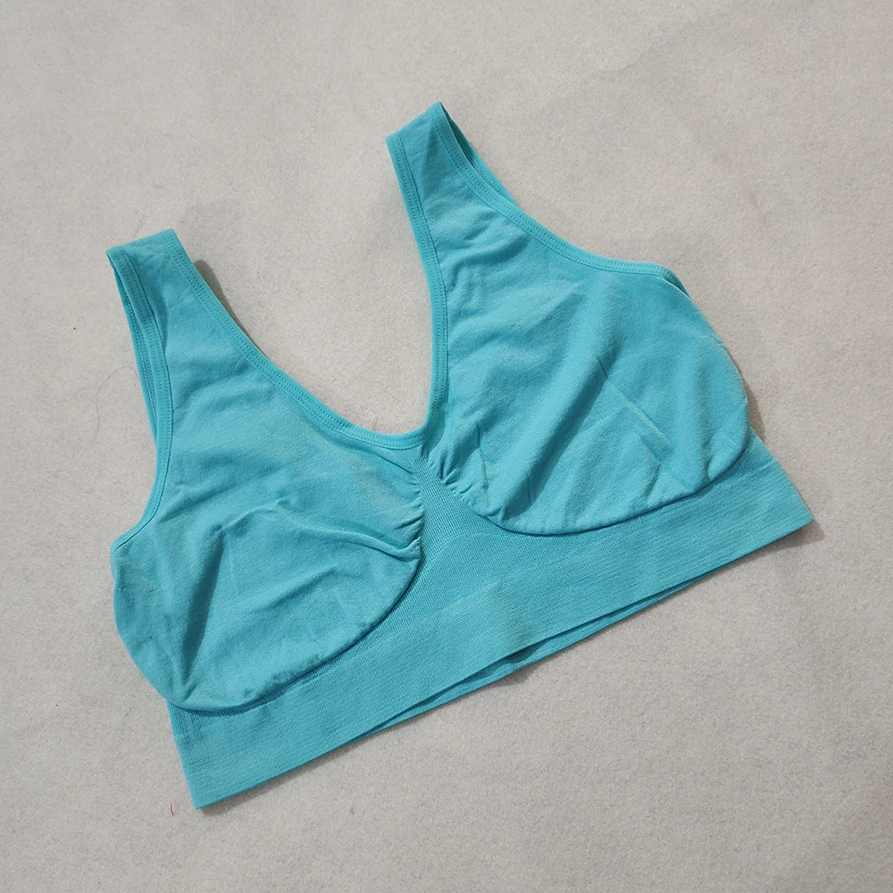 Miękki biustonosz do spania bez wkładek – wygodny bralette plus size Błękitny