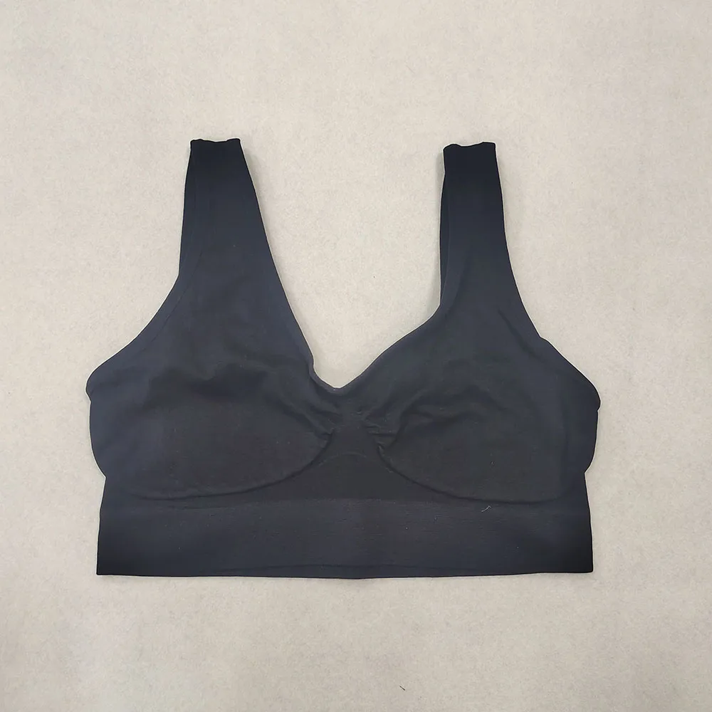 Miękki biustonosz do spania bez wkładek – wygodny bralette plus size Czarny