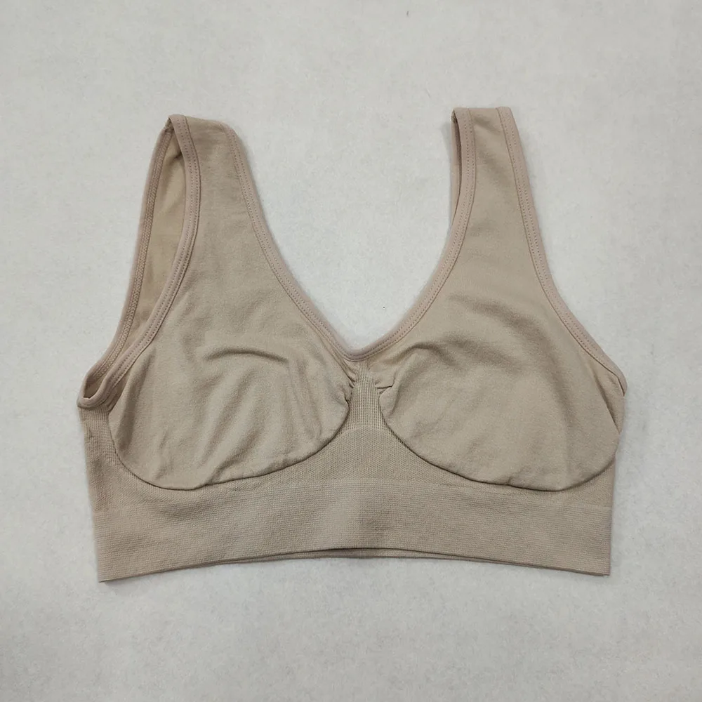 Miękki biustonosz do spania bez wkładek – wygodny bralette plus size Khaki