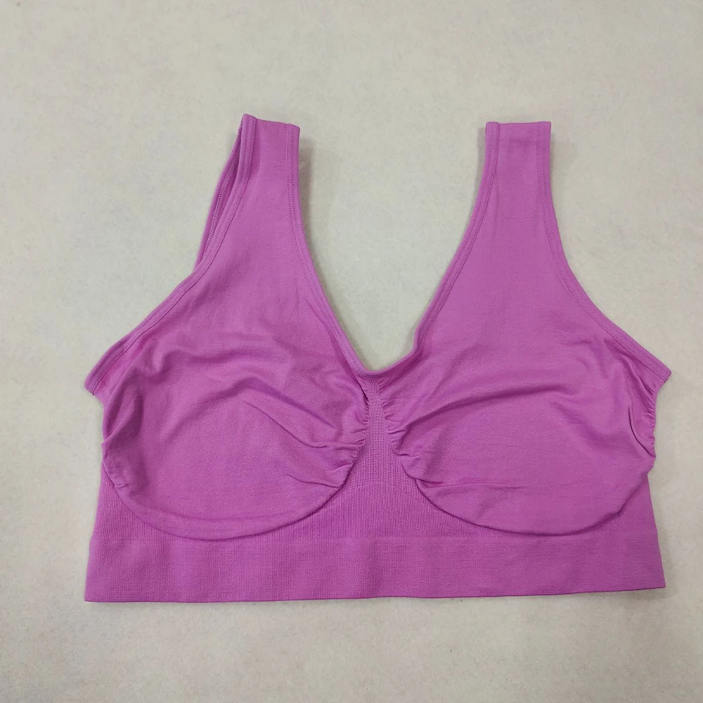 Miękki biustonosz do spania bez wkładek – wygodny bralette plus size Różowy