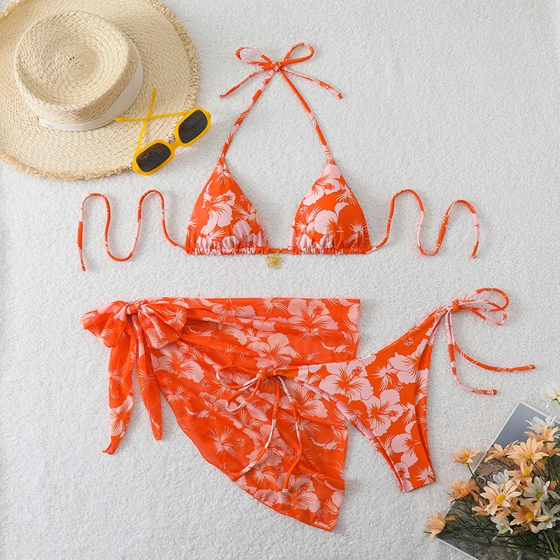 Mikro bikini 3-częściowe z narzutką sukienką plażową Malachitowe niebieskie
