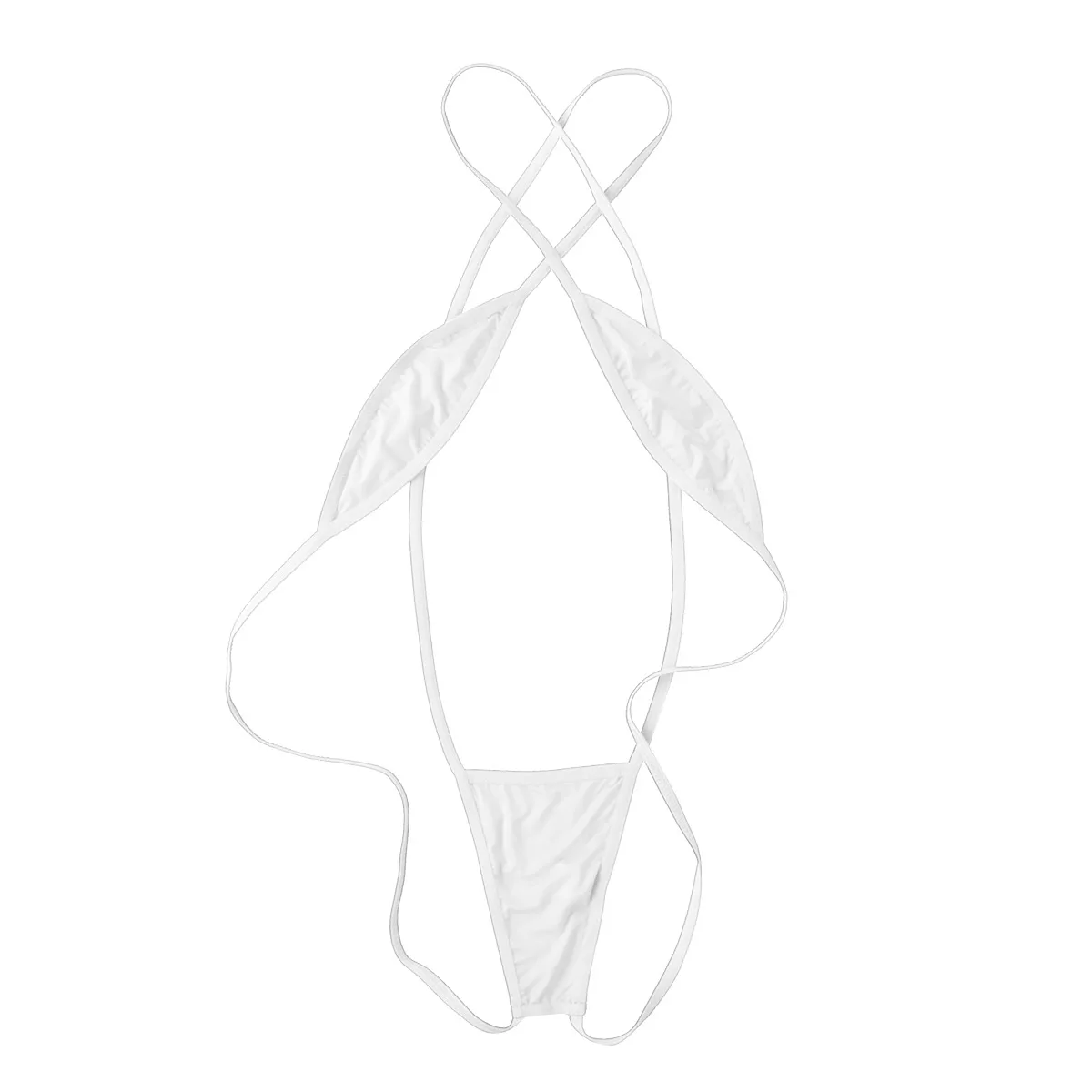 Mini bikini tanga bez pleców Strappy Criss Cross Zielony