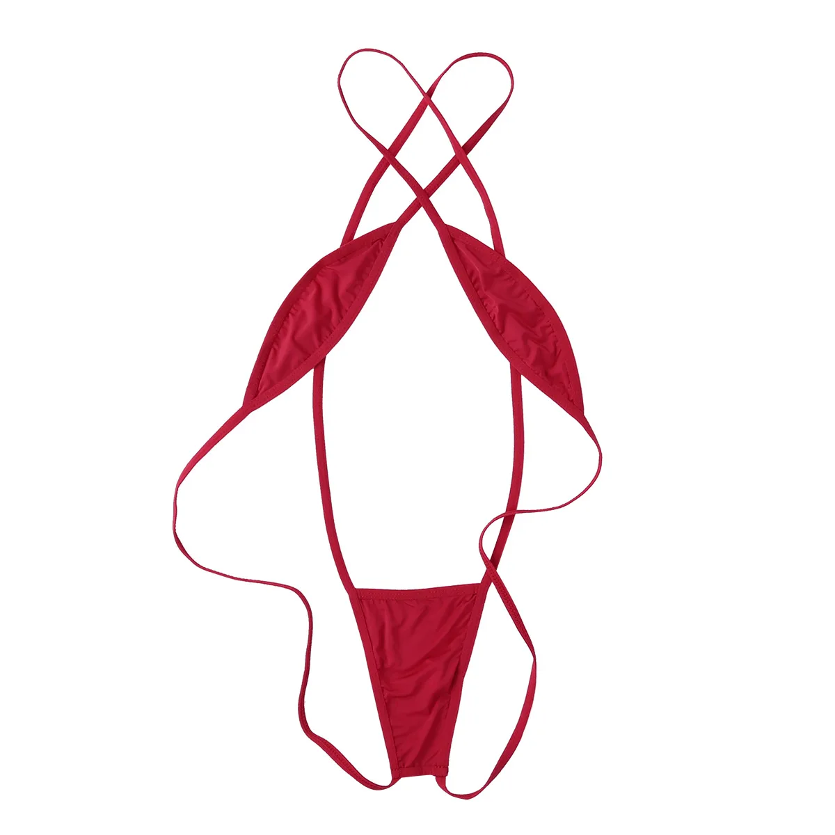 Mini bikini tanga bez pleców Strappy Criss Cross Złoto