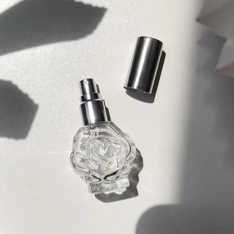 Mini flakonik na perfumy 10ml w kształcie kwiatka Jasnoszary