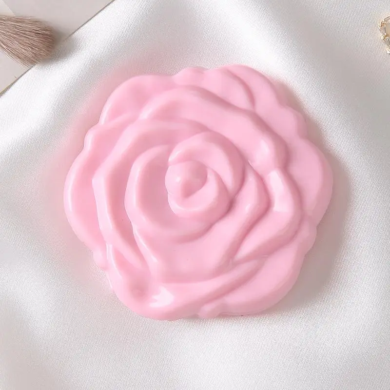 Mini lusterko kieszonkowe retro z motywem róży dwustronne Szary