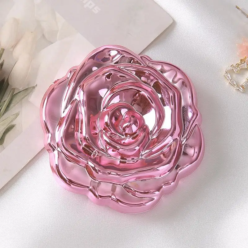 Mini lusterko kieszonkowe retro z motywem róży dwustronne Zielony