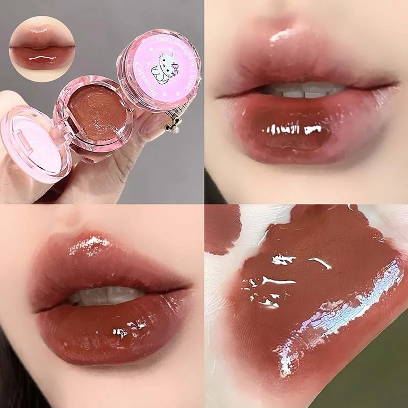 Mini pierścionkowa szminka jelly z połyskiem berry Czekolada