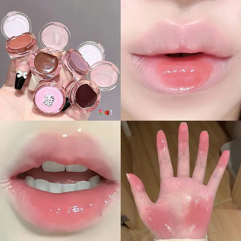 Mini pierścionkowa szminka jelly z połyskiem berry Jasnoszary