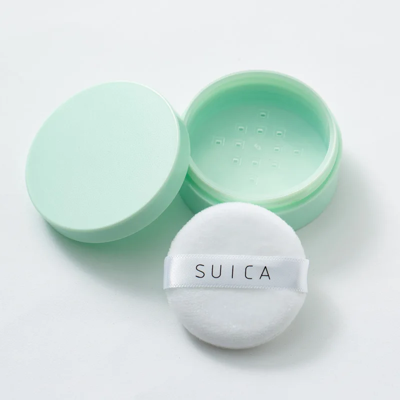 Mini puder sypki makaronik w słodkim opakowaniu z puszkiem Jasnożółty