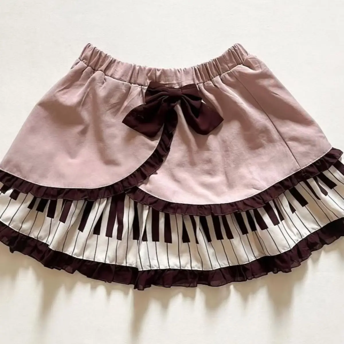 Mini spódnica Y2K czarno-biała Harajuku slim Brązowy