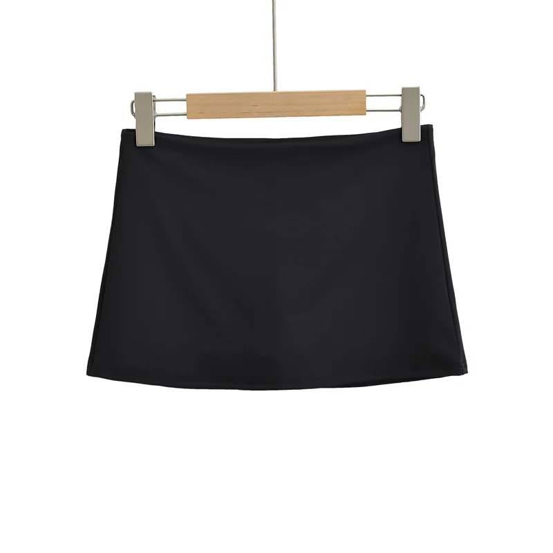 Mini spódnico-szorty slim fit z niskim stanem damskie Czarny