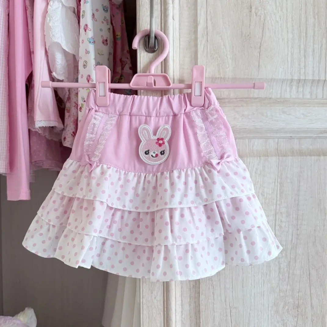 Mini spódniczka lolita w kratkę z kokardą i koronką — styl Harajuku Niebieski