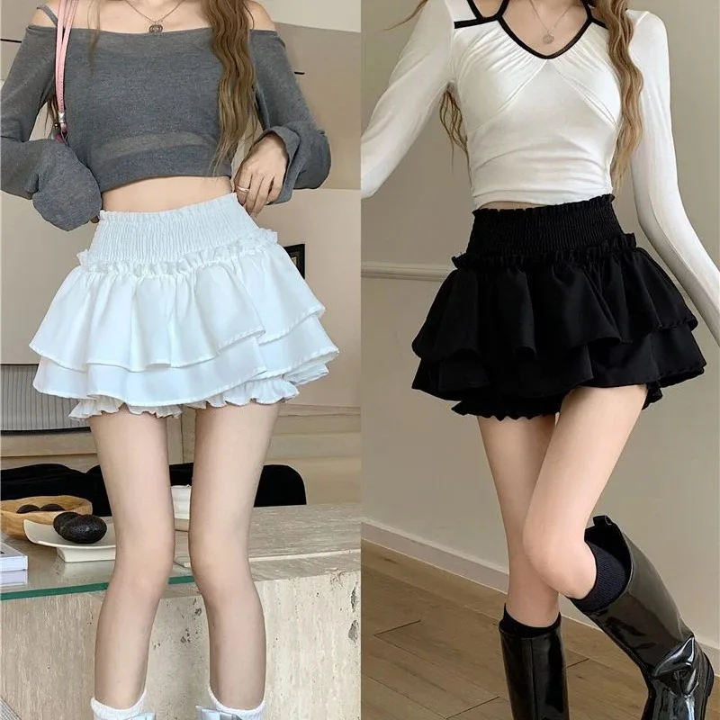 Mini spódniczka z falbankami w stylu balletcore Różowy