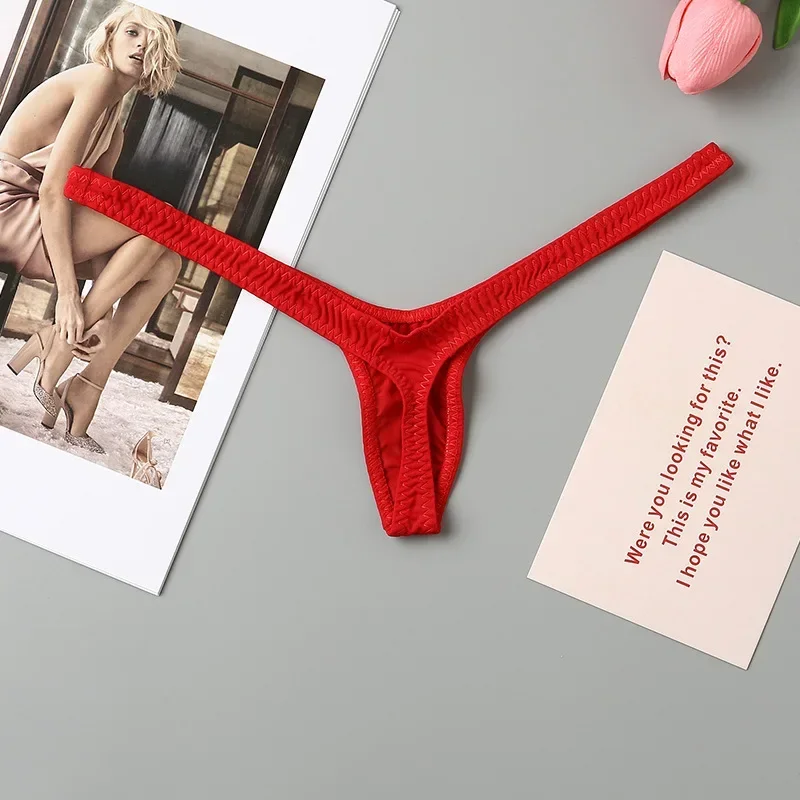 Mini stringi damskie mikro bikini, niski stan, seksowna bielizna Czerwony