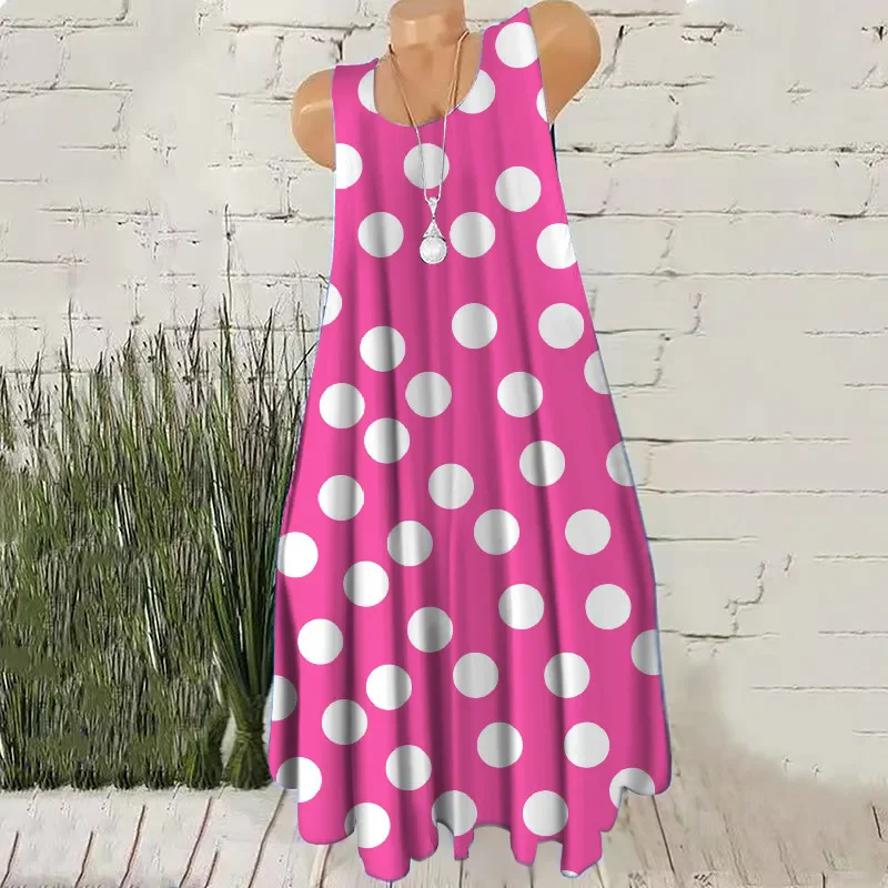 Mini sukienka bez rękawów w okrągłe kropki plus size 3XL Armijna zieleń