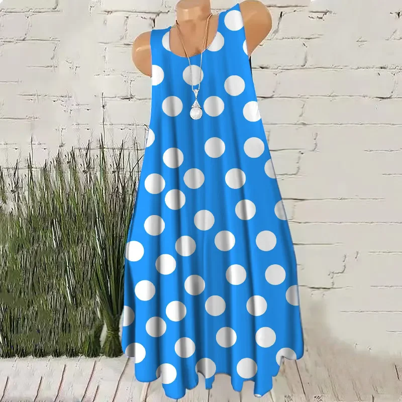 Mini sukienka bez rękawów w okrągłe kropki plus size 3XL Szary