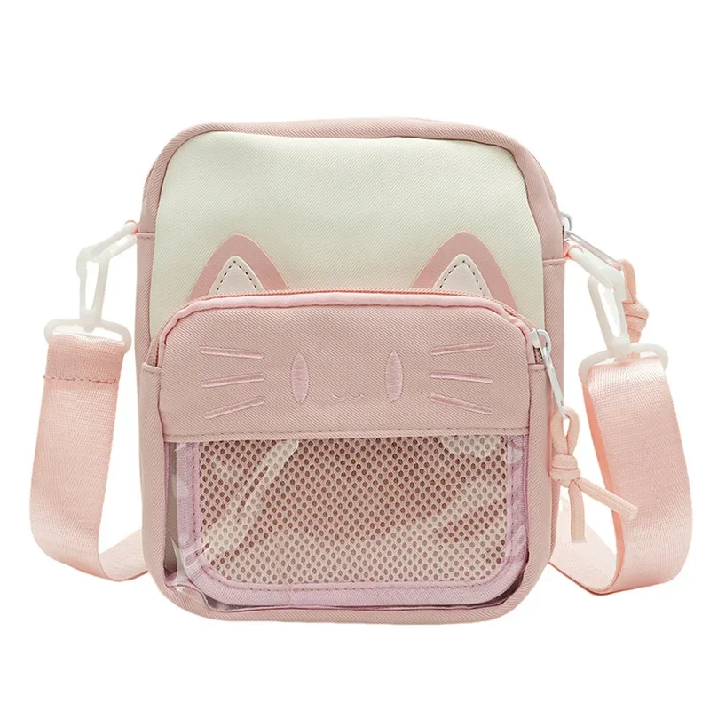 Mini torebka Ita Harajuku z haftem kota Różowy