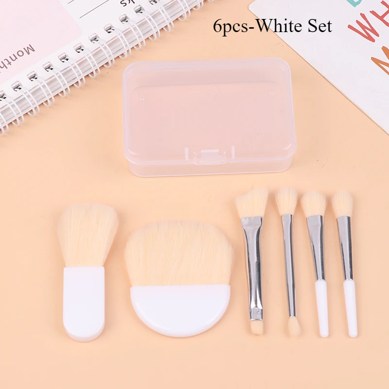 Mini zestaw 6 pędzli do makijażu w etui podróżnym Czarny