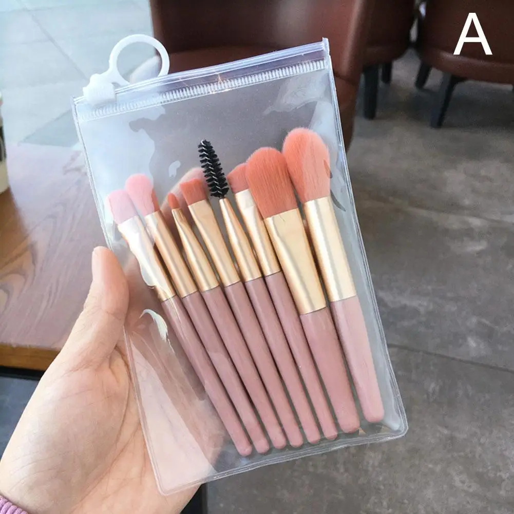 Mini zestaw 8 pędzli do makijażu do podróży Czarny