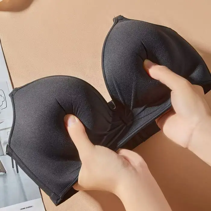 Mocno wyściełany biustonosz dla małego biustu, powiększający 12 cm Beżowy