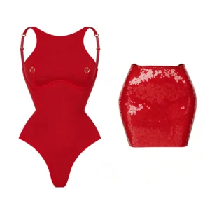 Monokini push-up wysoko wycięte dwuczęściowy strój kąpielowy 2026 Ciemnozielony