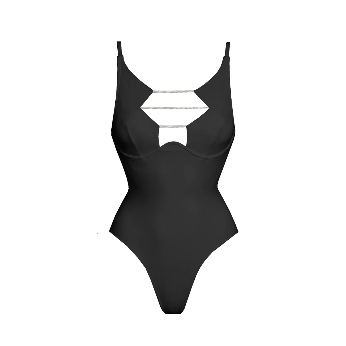 Monokini push-up wysoko wycięte dwuczęściowy strój kąpielowy 2026 Szary
