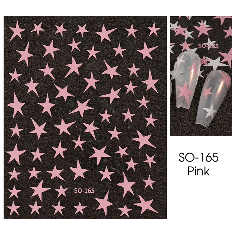 Naklejki na paznokcie 3D Y2K gwiazdy i pentagramy DIY manicure Szary