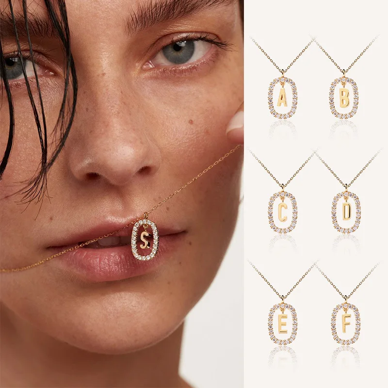 Naszyjnik choker z zawieszką literą alfabetu Czarny ocynkowany