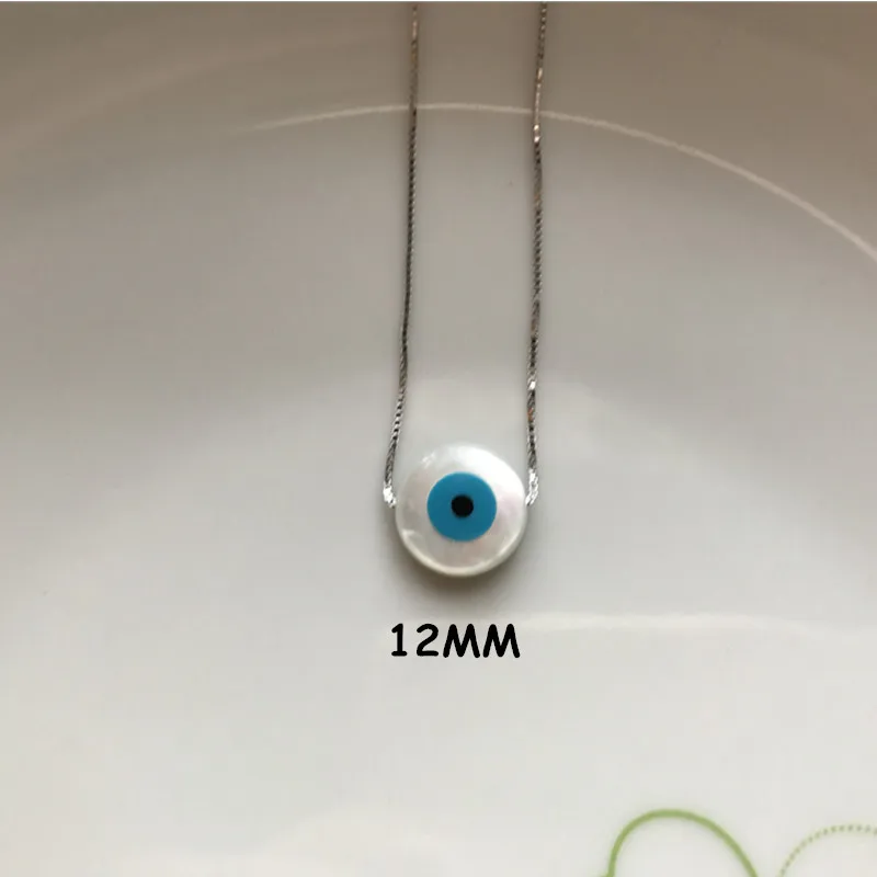 Naszyjnik choker z zawieszką z muszli MOP kocie oko Niebieski
