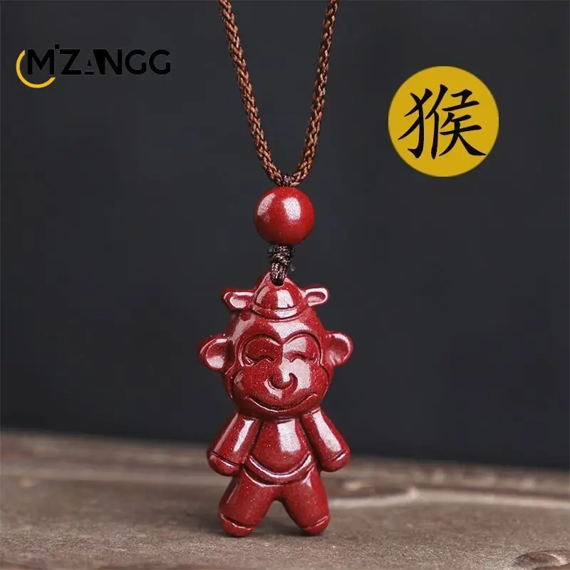 Naszyjnik z cynoberem ze znakiem zodiaku — talizman szczęścia Fioletowy