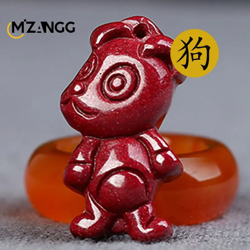 Naszyjnik z cynoberem ze znakiem zodiaku — talizman szczęścia Złoto