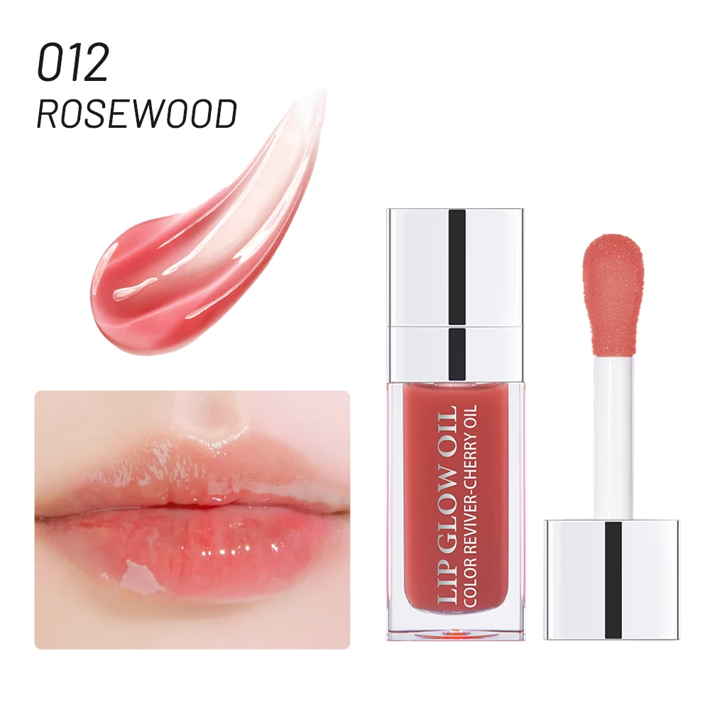 Nawilżający olejek glow do ust — przezroczysty tint, suche usta Pomarańczowy