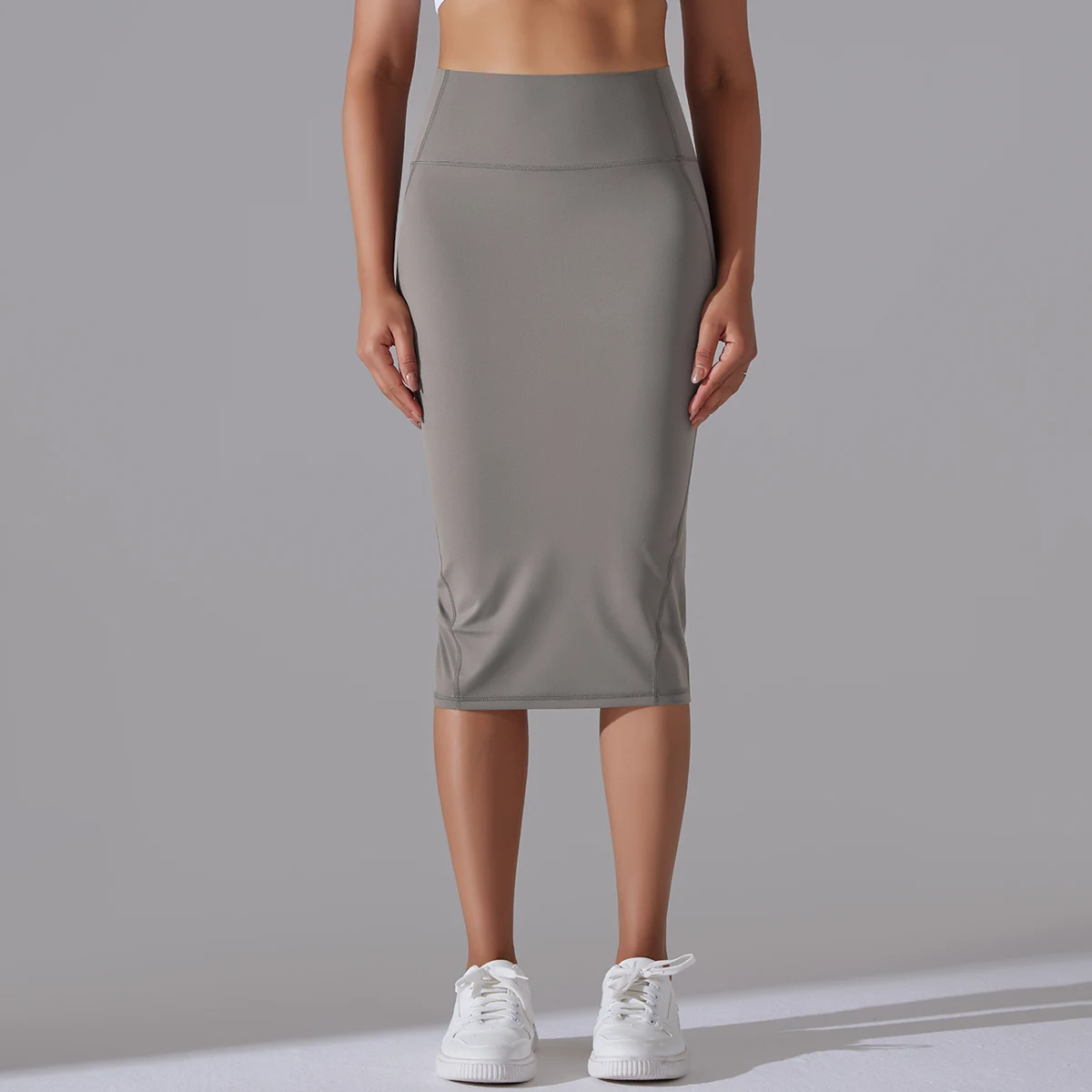 Obcisła spódnica ołówkowa bodycon z rozcięciem z rozciągliwej tkaniny Czarny