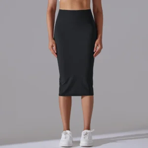 Obcisła spódnica ołówkowa bodycon z rozcięciem z rozciągliwej tkaniny Niebieski