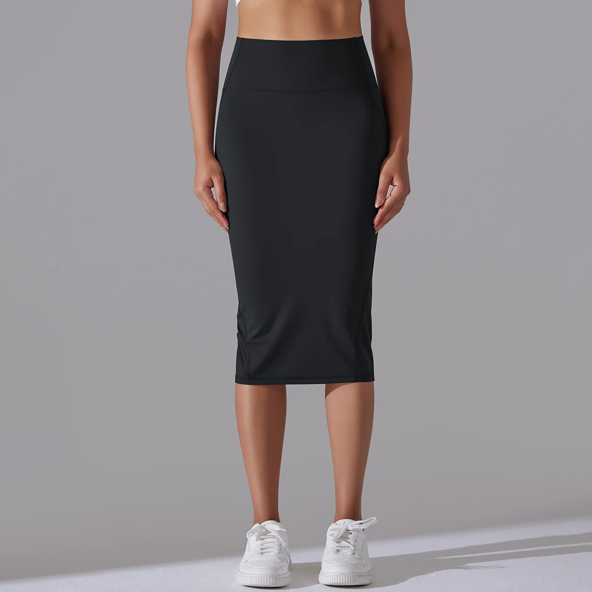 Obcisła spódnica ołówkowa bodycon z rozcięciem z rozciągliwej tkaniny Niebieski