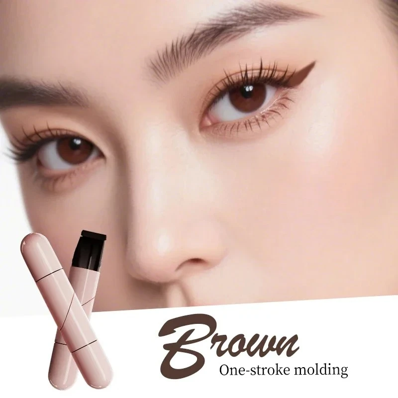 Obrotowy eyeliner ze stempelkiem do kociego oka — czarny i brązowy Błękitny