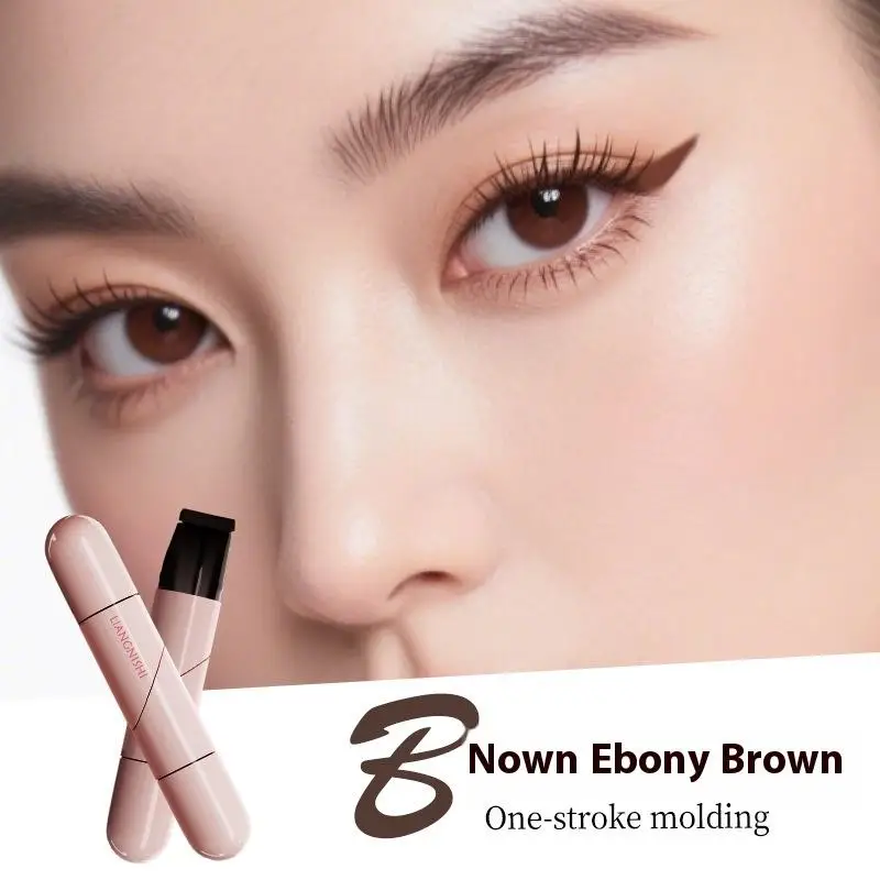 Obrotowy stempel eyeliner podwójna głowica precyzyjny kontur długotrwały Armijna zieleń
