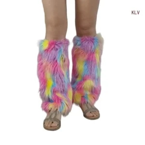 Pluszowe ocieplacze na nogi getry w stylu vintage Brązowy