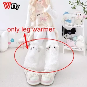 Ocieplacze na nogi z kokardkami Lolita Beżowy