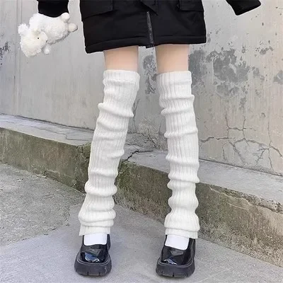 Ocieplacze na nogi w stylu Lolita — dziane, długość 40–70 cm Niebieski